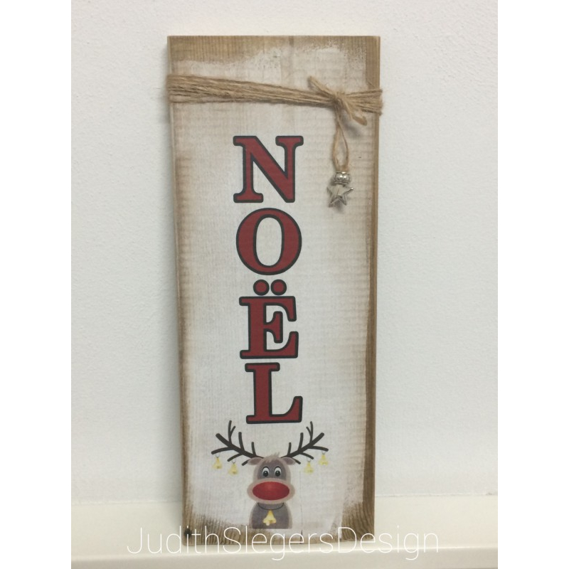 Steigerhoutbordje kerst Noël 1